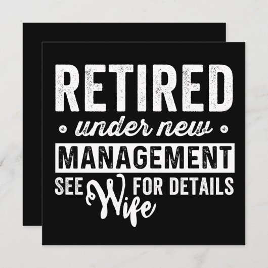 retired under new management see wife for details. save the date (Vorne/Hinten)