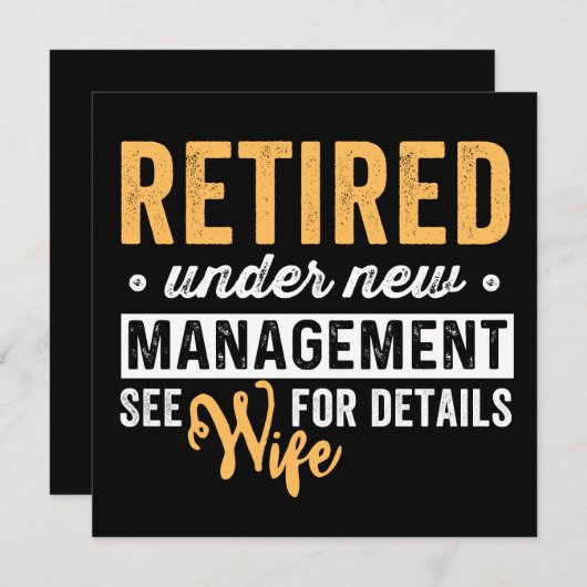 Retired under new management wife for details. save the date (Vorne/Hinten)