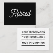 Retired Visitenkarte (Vorne/Hinten)