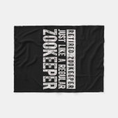 Retired Zookeeper Funny Zoo Keeper Retirement  Fleecedecke (Vorderseite (Horizontal))