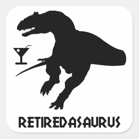 Retiredasaurus Quadratischer Aufkleber (Vorderseite)