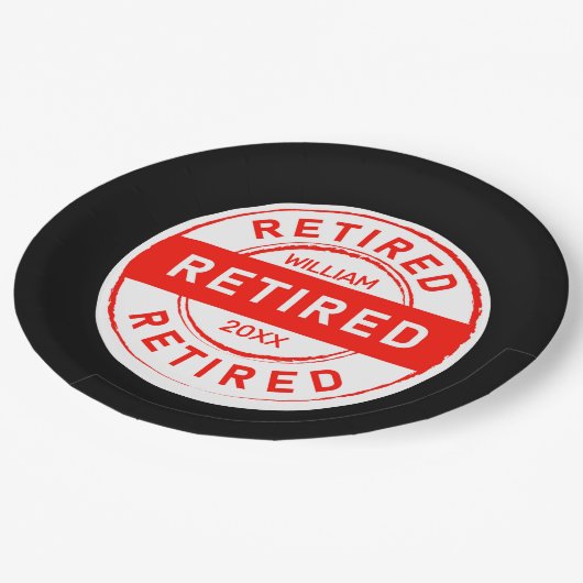 Retiree Fun! Party für die individuelle Altersvors Pappteller (Schrägansicht)