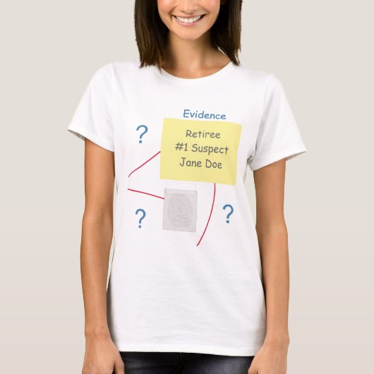 Retiree of Mystery Crime Solving Evidence Board T-Shirt (Vorderseite)