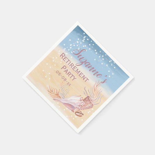 Retirement Beach Coastal Party Serviette (Ecke)