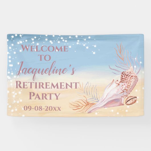 Retirement Beach Coastal Party Willkommensbanner Banner (Horizontal)