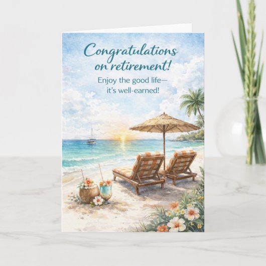 Retirement Beach Greeting Card Karte (Vorderseite)