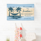 Retirement Beach Palm Trees Hammock Party Empfang Banner (Insitu)