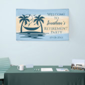 Retirement Beach Palm Trees Hammock Party Empfang Banner (Messeveranstaltung)