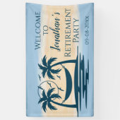 Retirement Beach Palm Trees Hammock Party Empfang Banner (Vertikal)