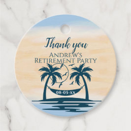 Retirement Beach Palm Trees Party Vielen Dank Geschenkanhänger