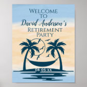 Retirement Beach Palm Trees Party Willkommen Poster (Vorne)