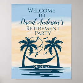 Retirement Beach Palm Trees Party Willkommen Poster