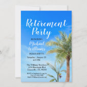 Retirement Beach Thema Party Freunde Essen Spaß Einladung (Vorderseite)