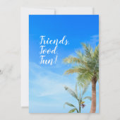 Retirement Beach Thema Party Freunde Essen Spaß Einladung (Rückseite)
