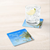 Retirement Beach Thema Party Freunde Essen Spaß Rechteckiger Pappuntersetzer (Vor Ort)