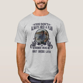 Retirement Biker Dad Custom Picture T-Shirt