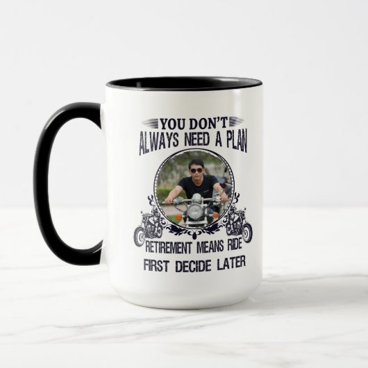 Retirement Biker Dad Custom Picture Tasse (Links)