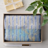 Retirement Blue Gold Geode Wasserfarbe Custom Seidenpapier (Geschenk)