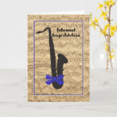 Retirement Card for Musician Notes and Sax Karte (Gelbe Blume)