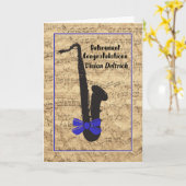 Retirement Card for Musician Notes and Sax Karte (Gelbe Blume)