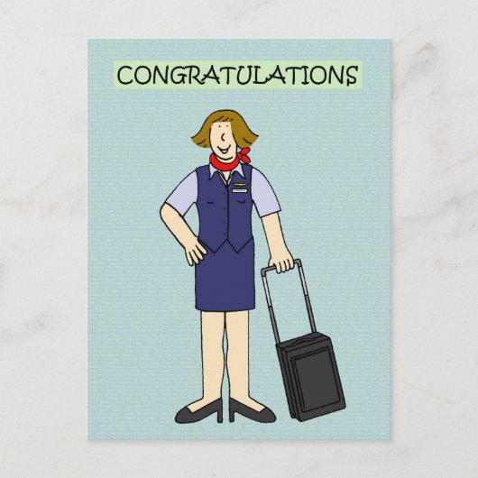 Retirement Congratulations Cabin Crew Postkarte (Vorderseite)
