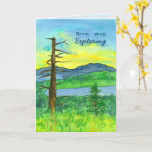 Retirement Congratulations Never Stop Exploring Karte (Gelbe Blume)