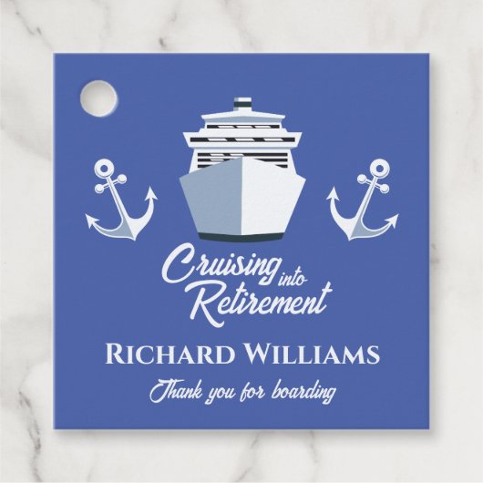 Retirement Cruising into Retirement Cruise Ship Geschenkanhänger (Vorderseite)