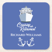 Retirement Cruising into Retirement Cruise Ship  Rechteckiger Pappuntersetzer (Vorderseite)