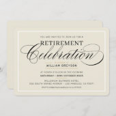 RETIREMENT FEIERFEIERUNG DINNER Modernes Elfenbein Einladung (Vorne/Hinten)