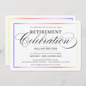 RETIREMENT FEIERT Abendessen moderne Regenbogenfar Einladung (Vorne/Hinten)