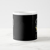 Retirement Floral monogram watercolor black Jumbo-Tasse (Vorderseite)