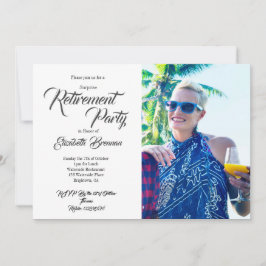 Retirement Foto Beach Moderne stilvolle Typografie Einladung