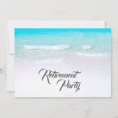 Retirement Foto Beach Moderne stilvolle Typografie Einladung (Rückseite)