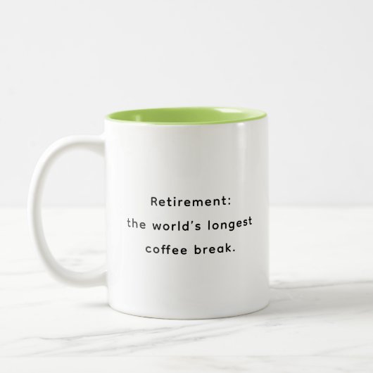 Retirement Funny & Inspirational Quotes Mug Zweifarbige Tasse (Links)