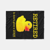 Retirement Funny Retired I Don't Give A Quack Rubb Fleecedecke (Vorderseite (Horizontal))