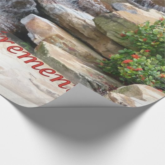 Retirement Garden Waterfall Cascade Wrap Paper Geschenkpapier (Ecke)