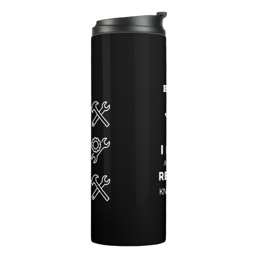 RETIREMENT Geschenk Männer Funny VATER GRANDPA HUS Thermosbecher (Nach links gedreht)