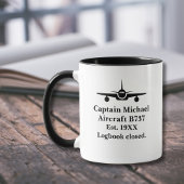 Retirement Gift Airplane and Custom Pilot info Tasse