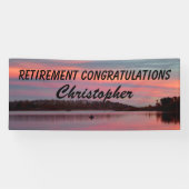 Retirement Glückwunsch Fisherman Sunset Lake Banner (Horizontal)