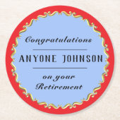 Retirement Gold-scroll Design personalize Runder Pappuntersetzer (Vorderseite)