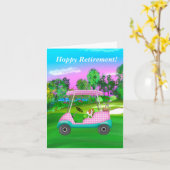 Retirement Golf Cavalier King Charles Spaniel Karte (Gelbe Blume)