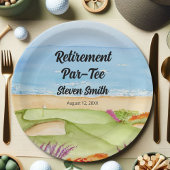 Retirement Golf Course by the Beach Invitation Pappteller