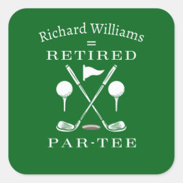 Retirement Golf Modernes Emblem Golf Clubs müde Quadratischer Aufkleber