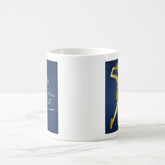 Retirement Golf Party Classic Blue Golden Woman Kaffeetasse (Mittel)