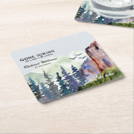 Retirement Gone Hiking Life is Better Mountains Rechteckiger Pappuntersetzer