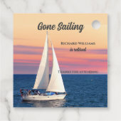 Retirement Gone Sailing Sailboat Sunset Ocean Geschenkanhänger (Rückseite)