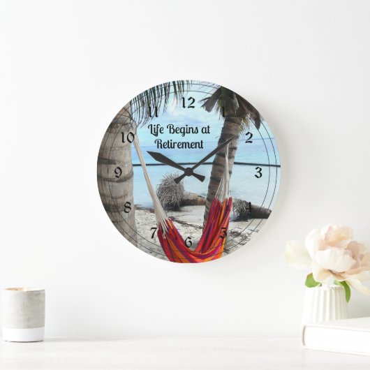 Retirement Hammock Große Wanduhr (Zuhause)