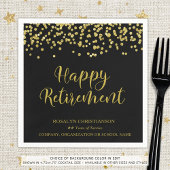 RETIREMENT Handgeschriebenes Skript Gold Confettna Serviette