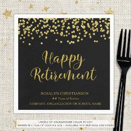 RETIREMENT Handgeschriebenes Skript Gold Confettna Serviette