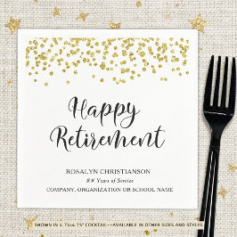 RETIREMENT Handgeschriebenes Skript Gold Confettna Serviette
